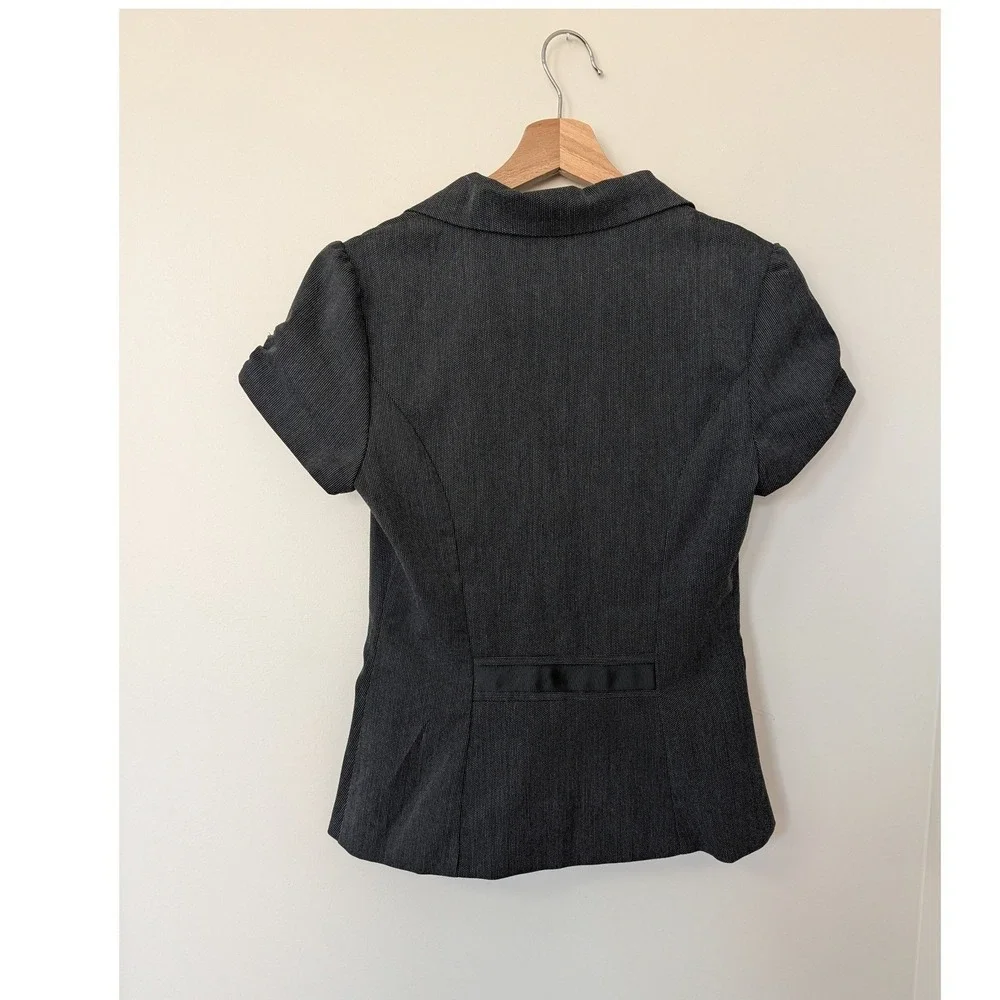 Y2k Maurices Black Fitted Ruched Blazer Office Siren‎ Alice Cullen Women's S